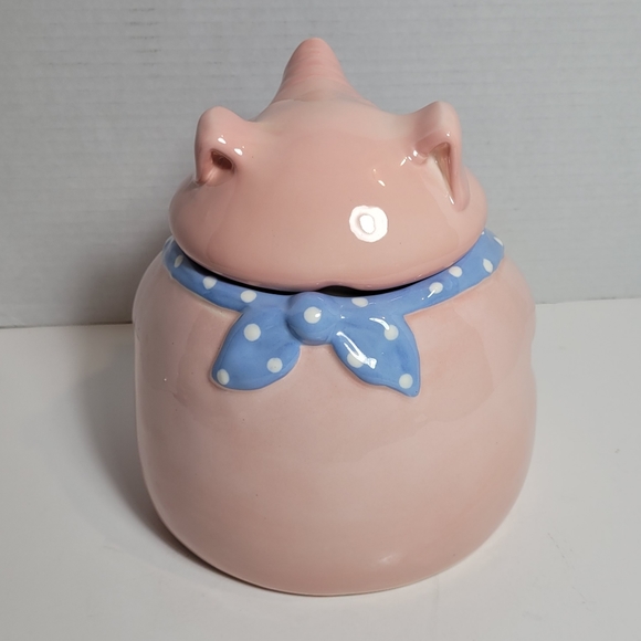 Pink Pig Out Vintage Clay Art Cookie Jar 1991 Excellent - Picture 8 of 16